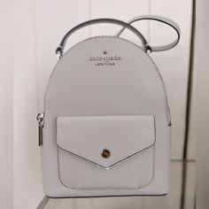 Very Light And Functional! Light Gray Color With Top Handle And Front Pocket!! Silver Standard Backpack For Everyday Use, Silver Standard Backpack For Daily Use, Silver Everyday Backpack, Kate Spade Silver Bag, Kate Spade Silver Bag For Everyday Use, Kate Spade Silver Bag For Everyday, Silver Kate Spade Bag For Everyday, Kate Spade Silver Everyday Bag, Silver Backpack For Everyday Use