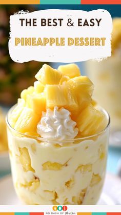 Easy Pineapple Dessert Pineapple Dessert Easy, Pineapple Desserts, Creamy Pudding, Dessert Smoothie, Bread Snacks, Soup Dinner, Salad Side Dishes, Smoothie Shakes, Breakfast Lunch Dinner