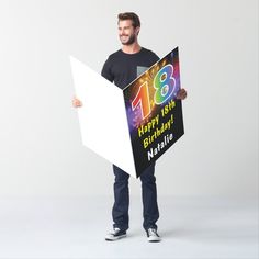 a man holding a sign that says 40 happy fortyth birthday