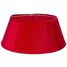 a red lampshade on a white background with clippings to the bottom