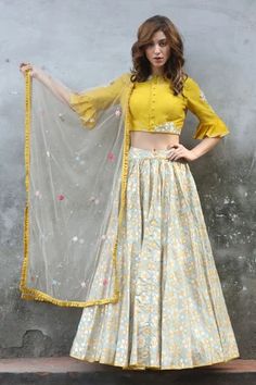 Shop for I am Design Yellow Silk Printed And Embroidered Lehenga Set for Women Online at Aza Fashions Festive Fusion Style Fitted Dupatta, Festive Fusion Fitted Dupatta, Fitted Fusion Lehenga With Zari Work, Fusion Silk Sets For Festivals, Fusion Style Sets For Festivals, Fitted Fusion Choli With Traditional Drape, Fitted Fusion Style Dupatta With Traditional Drape, Fusion Style Fitted Dupatta With Traditional Drape, Fusion Style Festival Sets For Reception