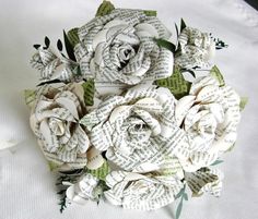 paper flowers made out of old book pages