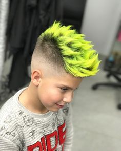 Yellow Hair Boy, Hair Dye For Kids, Cristina Aguilera, Kids Hair Color, Yellow Hair Color, Boys Haircut, Kid Hairstyles, Short Red Hair