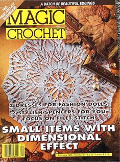 a magazine cover with an image of a crochet doily