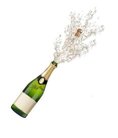 an open bottle of champagne with water splashing out of it's corkscrew