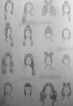 Easy Hairstyles To Draw For Beginners, Cute Hair Drawings Easy, How To Draw Half Up Half Down Hair, How To Draw Cute Hair, Drawing Ideas Hair Hairstyles, Hair For Drawing, How To Draw Hair Tutorial, Cute Drawings People, How To Draw A Braid