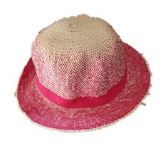 Beautiful Hats Crown Height 5.5 " Brim:1.5" Vacation Bucket Hat One Size Fits Most, White Straw Bucket Hat With Wide Brim, Pink Bucket Hat For Summer Vacation, White Wide Brim Bucket Hat For Beach, White Wide Brim Straw Bucket Hat, Casual Pink Bucket Hat For The Beach, Casual Pink Bucket Hat For Beach, Pink Summer Vacation Bucket Hat, Adjustable Pink Bucket Hat For Summer