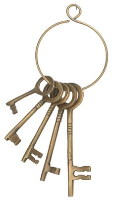 a bunch of keys hanging from a metal ring