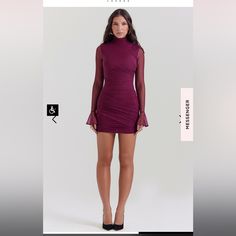 House Of Cb Lucasta Dress In Mulberry, Xs, Nwt. The Turtleneck Opening Fits Small. As Someone Who’s 5’8, I Had A Tough Time Squeezing My Head Through, Just Fyi House Of Cb Dresses, House Of Cb, House Dress, Color Purple, Turtle Neck, Mini Dress, Womens Dresses, Purple, Women Shopping