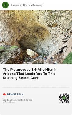 the cover of an article about arizona that leads you to this stunning secret cave