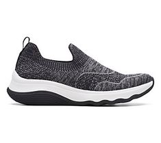 Soft and cushiony, these slip-on sneaks offer supreme comfort on your walks around town. From Clarks Footwear. Casual Slip-resistant Walking Shoes, Casual Gray Slip-resistant Running Shoes, Casual Gray Slip-resistant Walking Shoes, Casual Gray Slip-on Running Shoes, Casual Gray Slip-on Sneakers With Arch Support, Casual Gray Fade-resistant Slip-on Sneakers, Gray Breathable Slip-on Sneakers For Walking, Breathable Slip-on Sneakers For Walking, Breathable Athleisure Slip-on Sneakers For Walking