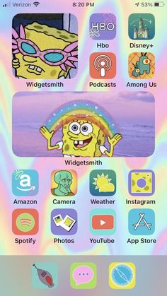 an iphone screen with various icons on it