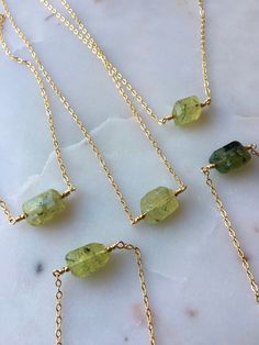 HOLIDAY ORDER DEADLINE: Orders shipped after December 18 will not be shipped until January 3!  These beautiful prehnite pieces are all so unique! Each piece is one of a kind. Each necklace measures 17in long, please message me prior to buying if you need it in a different length :) The exact bead you get might differ from the picture, but they will all be similar in size to it! You can choose from a more rectangular bead or a faceted nugget. Made with gold plated chain. Visit poppyjewelrydesigns Jewelry Safe, January 3, Mini Hoop Earrings, Hippie Necklace, Orders Shipped, Statement Pendant, Silver Jewelry Handmade, Christmas Gift Jewelry, Gemstone Necklace Pendant