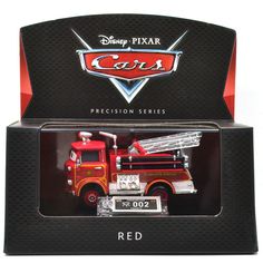 the disney pixar cars fire truck is in its box