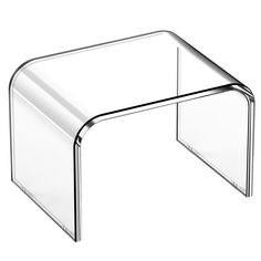 an acrylic glass table with a curved edge