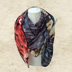 This square scarf is a perfect accessory for many occasions. It's lightweight and has silk feeling texture. Length - approx.57 inches Width - approx. 57 inches Care instruction: Hand wash gently in cool or lukewarm water and lay flat to dry. Check out this scarf in other color here: NOTE Actual color may slightly different depending on your monitor. Please contact us if you have any questions for the color. Multicolor Shawl-style Headscarf, Multicolor One Size Fits All Dupatta, One Size Multicolor Dupatta, One Size Silk Shawl Scarf, Red Shawl Scarf One Size, Red One Size Shawl Scarf, Multicolor Silk Scarf For Winter, Trendy Red Scarf, Multicolor One Size Shawl Headscarf