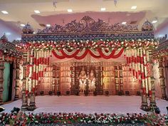 Creative Decorators - Wedding Decorator on ShaadiSaga Indian Wedding Decorations Stage, Wedding Decorations Indian Stage, Mandap Decoration, Engagement Stage Decoration, Wedding Decorator, Indian Wedding Flowers, Simple Stage Decorations, Wedding Stage Backdrop