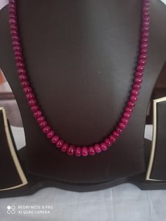 21''AAA 287 Carat Natural Ruby Corundum Smooth Rondelle Beads 5x5 - 9x9 mm Gemstone Necklace 1.Ruby Rondelle shape Necklaces 2. Glass filling Ruby 3. 21 inches length, 1 Line String 4. 287 -carat weight 5. 5x5 - 9x9 mm stone size 6. If you want any changes in the necklace example if you want with tassel because you can easily adjust your necklace length we can do it. Polish :- Handmade Purity :- 100% Natural Gemstone These natural Ruby gemstones can be used to make different jewellery items like Carnelian Bracelet, Multi Sapphire, 108 Bead, Star Ruby, We Can Do It, Ruby Gemstone, Cord Necklace, Natural Ruby, Beads Necklace