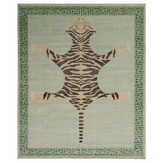 a rug with a zebra standing on its hind legs