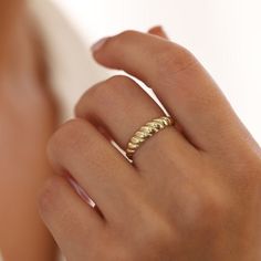 Croissant Dome 10k Solid Gold Ring, Gold Twist Ring, Minimalist Fine Jewelry, Gift For Her, Statement Ring, Dome Ring, Everyday Gold Jewelry The word 'ring' has two meanings. Rings are one of the most widely celebrated types of jewelry all over the world. These awesome rings features Elegant and dainty Shape. The antique pattern make the ring so dainty and minimalist that you can wear it every day. A perfect gift for anniversaries, birthdays, and graduations, this piece is so cute and sophistica Everyday Gold Jewelry, Gold Twist Ring, Everyday Jewelry Gold, Gold Dome Ring, Word Ring, Shopping Wishlist, Ring Everyday, Ringe Gold, Solid Gold Ring