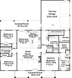 the floor plan for this house shows two car garages, and three separate living areas