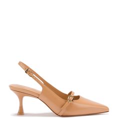 Ines Pump In Tan Leather Chic Beige Heels For Workwear, Spring Office Heels, Chic Formal Heels For Fall, Chic Fall Formal Heels, Classic Beige Heels For Fall, Beige Sleek Heels For Work, Chic Leather Heels Fitted, Chic Fitted Leather Heels, Chic Everyday Heels Medium Width