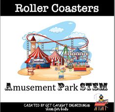 an amusement park sign with the words roller coasters