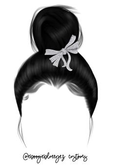 a drawing of a woman's hair with a bow in it