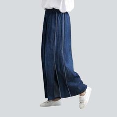 Make a statement this season with our 2023 Autumn Collection's Y2k style embroidered bands culottes denim pants. Emblazoned with intricate embroidery. a elevated-waisted design. and an adjustable rubber closure. these pants are textured to make you look and feel your best!Distinctive Features: Y2K Style: Blend vintage allure with a couture fashion pulse. achieving a established style. Embroidered Bands: Showcase intricate embroidery for an eye-catching look. High-Waisted: Achieve a chic. flatter Summer Embroidered Wide Leg Jeans, Embroidered Wide Leg Denim Bottoms, Embroidered Wide-leg Denim Bottoms, Embroidered Wide Leg Denim Blue Pants, Embroidered Denim Wide-leg Bottoms, High Waist Embroidered Denim Blue Bottoms, Embroidered Wide Leg Denim Blue Jeans, Baggy Embroidered Denim Blue Bottoms, Embroidered Baggy Denim Blue Bottoms