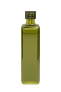 an olive oil bottle on a white background