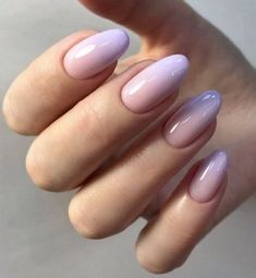 Ombre Shellac Nails, Purple Simple Nails, Lilac Nails Design, Ombre Gel Nails, Purple Ombre Nails, Hard Gel Nails, Lilac Nails