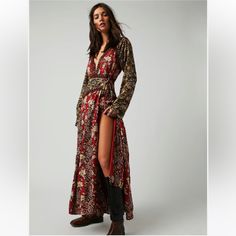 Free People Tilda Floral Long Sleeve V Neck Feminine Faux Wrap Maxi Dress In Neutral Combo. Size Xs. New With Tags. Boho, Flowy, Mixed Media Floral Print Long Sleeve Faux Wrap Dress With Lace Trim, Hidden Side Zipper. And Weighted Ties. Deep V Neckline. Cotton Lining, Modal Fabric. Dress With Lace Trim, Wrap Maxi Dress, Modal Fabric, Maxi Wrap Dress, Faux Wrap Dress, Dress With Lace, Free People Dress, Free People Dresses, Dresses Xs