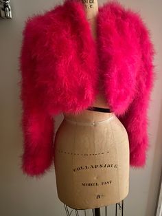 Hot pink fluffy Marabou jacket  drsigned by Jeanette Kastenberg  Size small/Medium Nancy Momoland, 2000s Outfits, Womens Jackets, Pink Jacket, Jacket Design, Cute Bags, Color Rosa, Vintage Jacket, Vintage Stil