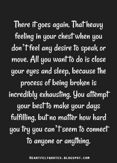 a poem written in white on a black background with the words,'there it goes again that heavy feeling in your chest when you don't feel any desired to speak