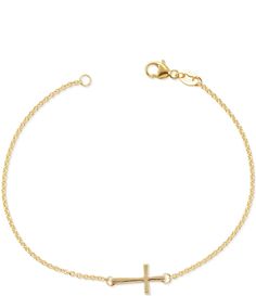 From James Avery, this bracelet features:The James Avery Petite Latin Cross Link Bracelet is an elegant expression of your faith. In 14K gold or sterling silver, this symbol of your devotion gives eloquent voice to your beliefs as well as your classic style. 14k goldLobster clasp closureSmall approx. 6.5" longMedium approx. 7" longLarge approx. 7.5" longCrafted in America using the world's finest materials. Elegant Yellow Gold Rosary Bracelet With Cross, Elegant Yellow Gold Cross Rosary Bracelet, Gold Bracelets, Mom Christmas, James Avery, Cross Bracelet, Christmas Gifts For Mom, Link Bracelets, In America