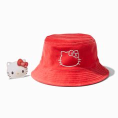 Hello Kitty® 50th Anniversary Claire's Exclusive Bucket Hat Hello Kitty Bucket Hat, Cute Bucket Hats, Hello Kitty Shop, Hello Kitty Face, Hello Kitty Jewelry, Party Hair Accessories, Wedding Gift Bags, Spend Money, Jewelry Words