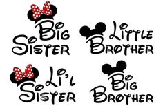 Disney Princess Font, Minnie Mouse Pics, 14th Birthday Party Ideas, Big Brother Little Brother, Family Disney Trip, Disney Memories, Disney Family Vacation, Baby Stickers