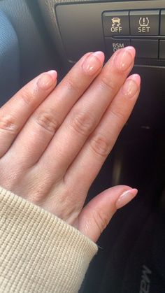 Almond Light Pink Nails French Tip, Light Pink French Nails Tips, Light Pink French Tip Nails Oval, Spring Nails Full Color, Short Almond Acrylic Nails Pink French Tip, Short Oval French Tip Nails Pink, Pink French Tip Nails Almond Short, Short Light Pink French Tip Nails, Light Pink Almond French Tips