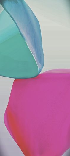 an abstract image of three different colored objects