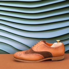 Cognac Leather Shoes With Brogue Detailing For Semi-formal Occasions, Cognac Oxfords With Brogue Detailing And Almond Toe, Cognac Dress Shoes With Brogue Detailing, Cognac Dress Shoes With Brogue Detailing Almond Toe, Cognac Dress Shoes With Brogue Detailing And Almond Toe, Brown Lace-up Shoes With Contrast Sole For Work, Cognac Oxfords With Brogue Detailing For Work, Brown Wingtip Lace-up Shoes With Contrast Sole, Cognac Dress Shoes With Brogue Detailing And Round Toe