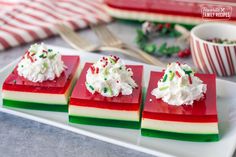 Christmas Jello Salad Christmas Jello Salad, Finger Jello, Christmas Jello, Layered Jello, Jello Desserts, Holiday Cookie Exchange, Strawberry Jello, Jello Salad