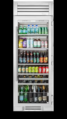 an open refrigerator filled with lots of drinks