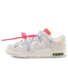 Nike OFF-WHITE x Dunk Low The 50 NO.38 DJ0950-113 sneakmarks Off White Shoes Women, Colorful Nikes, Off White Nike Shoes, Dunks Off White, Off White Dunks Aesthetic, Off-white Shoes, Nike Dunks Off White, Nike Off White Dunk Low, Off White Nike Dunk