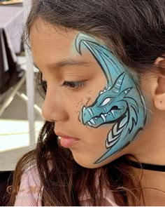 Dragon Face Painting, Cool Face Paint, Dragon Face, Face Painting Easy, Face Paint Makeup