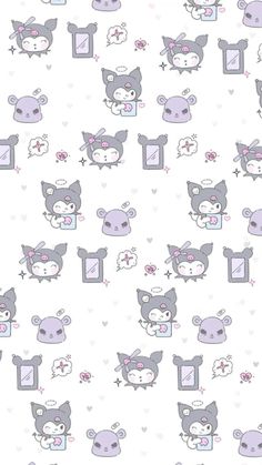 an animal themed wallpaper with hearts and stars