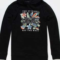 Vans Lucid Floral Hoodie. Graphic Screened On Front. Woven Flag On Side Seam. Drawstring Hood. Front Pocket Pouch. Cuffed Long Sleeves And Hem. 60% Cotton 40% Polyester. Machine Wash. Imported. Vans Hoodie Sweatshirt For Streetwear, Vans Long Sleeve Sweatshirt For Streetwear, Vans Streetwear Hoodie, Vans Hooded Sweatshirt For Winter, Vans Hooded Winter Sweatshirt, Vans Casual Sweatshirt For Streetwear, Casual Vans Hooded Sweatshirt, Vans Long Sleeve Outerwear For Spring, Vans Sporty Sweatshirt For Streetwear