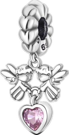 925 Sterling Silver Angels Charm for Bracelets Fine Jewelry Women Pendant Angel Of Love, Holding A Heart, Unicorn Charm, Purple Bracelet, Turtle Charm, Small Heart, Dangle Charms, Ring Size Guide, Sterling Silver Charm