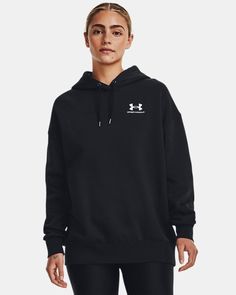 Ultra-soft, mid-weight cotton-blend fleece with brushed interior for extra warmth|Ribbed cuffs & bottom hem|Extended body length & drop hem shoulder for an oversized fit & feel Women Hoodies, Cotton Fashion, Women Essentials, Oversized Hoodie, Iconic Women, Under Armour Women, Hoodies For Sale, Big Game, Oversize Hoodie