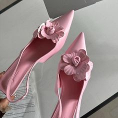 LBSFY - Luxury Design Flower Sandals Women Pumps Pointed Thin Low Heels Female Sexy Elegant Slingback Party Shoes Mules Sandalias Mujer Work Sandals, Flower Sandals, Orthopedic Shoes, Design Flower, Pumps Shoes, Sandals Women, Toe Sandals, Party Shoes, White Shoes