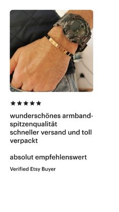 a person wearing a wrist watch with three stars on the front and back of it